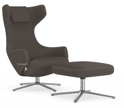 Grand Repos Lounge Chair, Chair Grand Repos & Ottoman, Fabric Cosy 2 Nutmeg, 40 cm, Polished