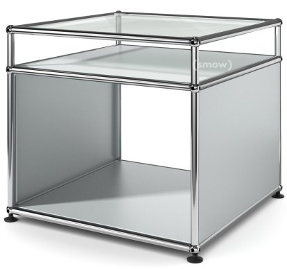 USM Haller Side Table with Extension, USM matte silver