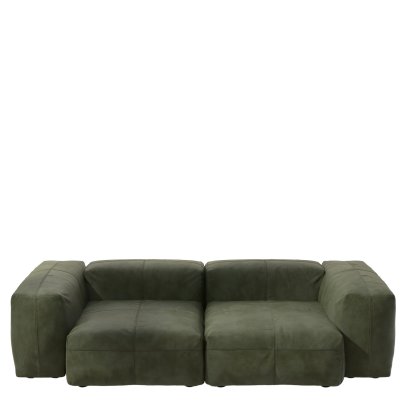 Vetsak Sofa Set 2, M, Leather - Olive, Without cushion