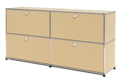 USM Haller Sideboard L, Customisable, USM beige, With 2 drop-down doors, With 2 drop-down doors