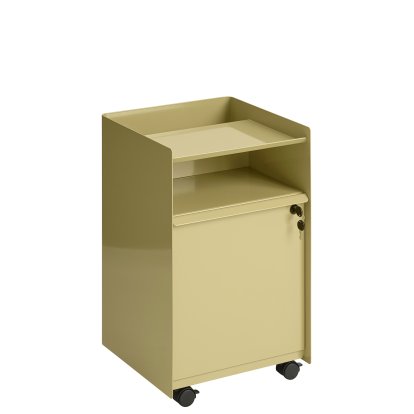 Folded Trolley, H 61,5 cm, Dark beige green, Closed, lockable