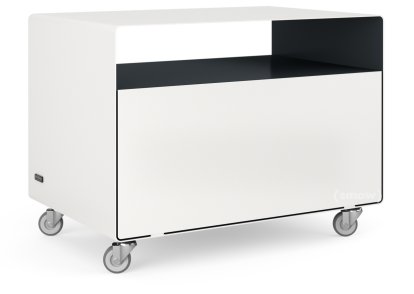 Trolley R 107, Bicoloured, Pure white (RAL 9010) - Anthrazite grey (RAL 7016), Industrial castors