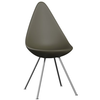 Drop Chair, Olive green, Chrome