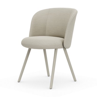 Mikado Side Chair, Aluminium powder coated chalk, Dumet, Fabric Dumet ivory melange, Felt pads for hard floor surfaces