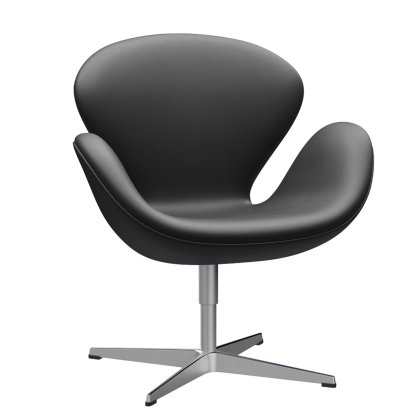 Swan Chair, Special height 48 cm, Leather Essential, Black