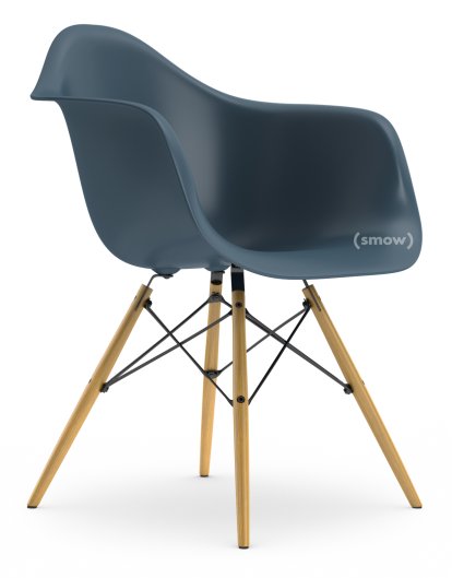 Eames Plastic Armchair RE DAW, Sea blue, Without upholstery, Without upholstery, Standard version - 43 cm, Ash honey tone
