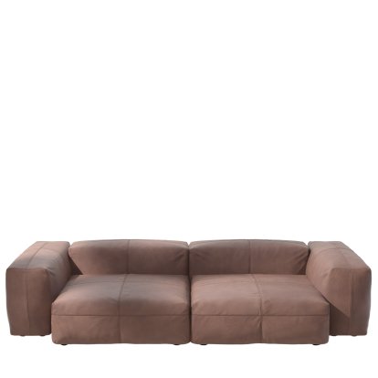 Vetsak Sofa Set 2, L, Leather - Stone, Without cushion
