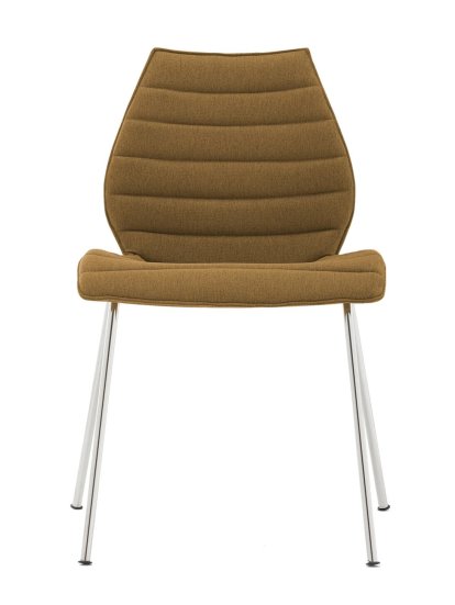 Maui Soft Trevira Chair, Mustard, Chrome