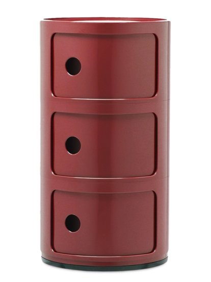 Componibili Container Round - 3 Compartments, Burgundy