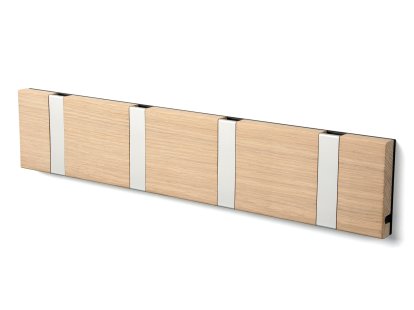Knax, 4 hooks, Aluminium, Soaped oak