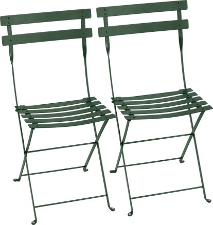 Bistro Folding Chair Set of 2, Cedar green