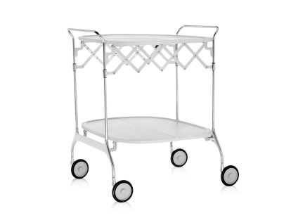 Gastone Trolley, White, Chrome