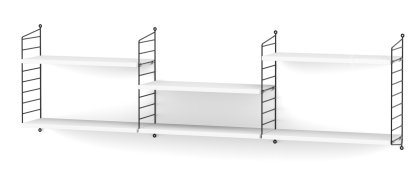 String System Shelf L, 20 cm, Black, White lacquered