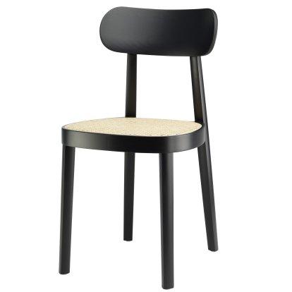 118 / 118 M Chair, Black stained beech, Cane-work natural