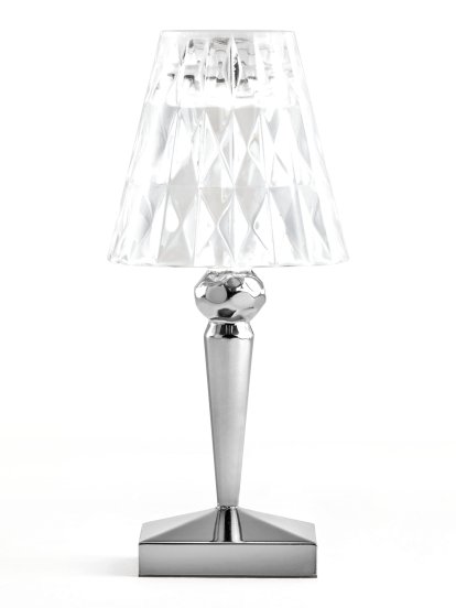 Battery Portable Lamp, Chrome / crystal