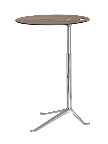 Little Friend Table, Height adjustable, Walnut table top / polished frame