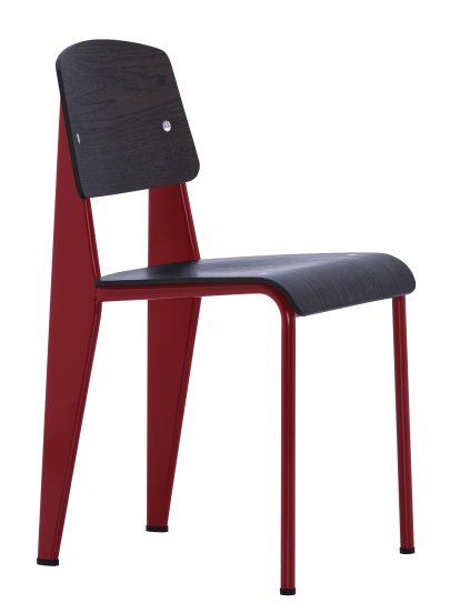 Standard Chair, Base Japanese red/Seat, back dark oak