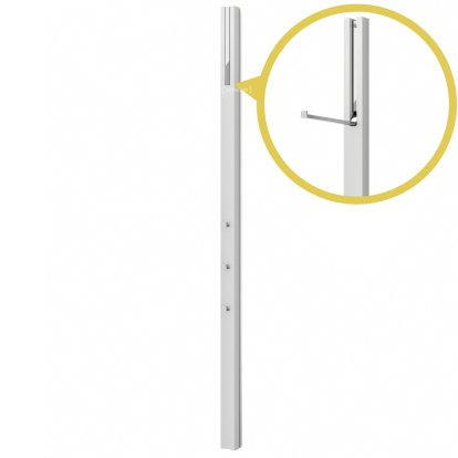 Line Wardrobe, Basic paint grey-white, Chrome polished