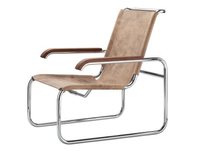 S 35 L Cantilever Chair, Buffalo leather brown, Without footstool