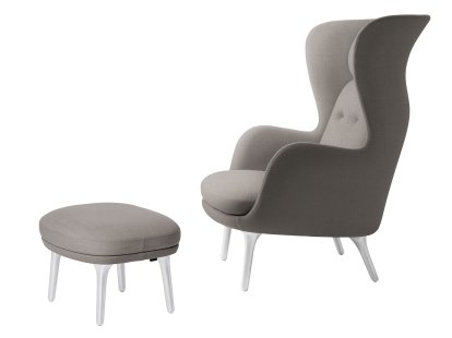 Ro Lounge Chair, Christianshavn 1120 - Light Beige, With footstool