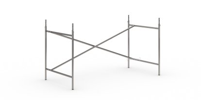 Eiermann 2 Table Frame , Clear lacquered steel, Vertical,  offset, 135 x 66 cm, With extension (height 72-85 cm)