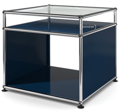 USM Haller Side Table with Extension, Steel blue RAL 5011