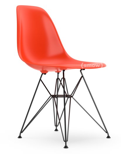 Eames Plastic Side Chair RE DSR, Red (poppy red), Without upholstery, Without upholstery, Standard version - 43 cm, Coated basic dark