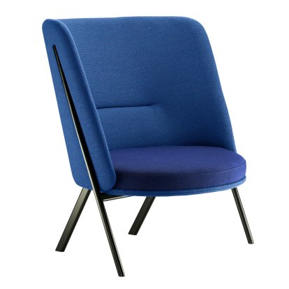 D70 Lounge Chair, Fabric Arco - cobalt/mare, Black