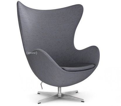 Egg Chair, Christianshavn, Christianshavn 1150 - Orange/blue, Satin polished aluminium, Without footstool