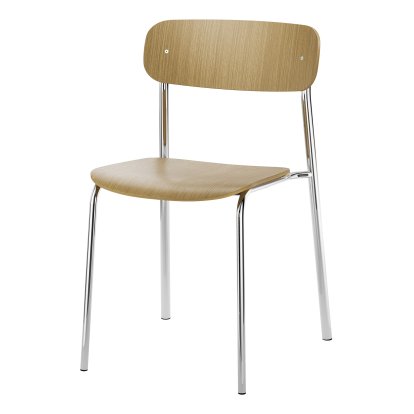 S 243 Chair, Chrome, Clear lacquered oak