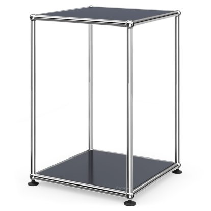 USM Haller Side Table 35 High, Both panels metal, Anthracite RAL 7016