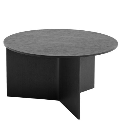 Slit Side Table Wood, H 35,5 x Ø 65 cm, Black lacquered