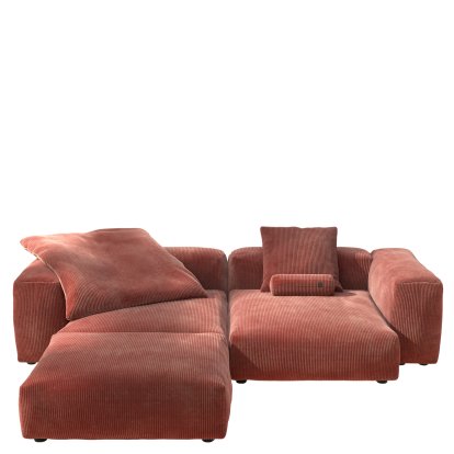 Vetsak Sofa Set 3, Cord velours - Brick, With cushions