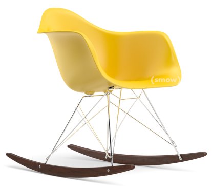 Eames Plastic Armchair RE RAR, Sunlight, Chrome-plated, Dark maple