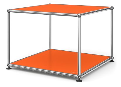 USM Haller Side Table 50, Both panels metal, Pure orange RAL 2004