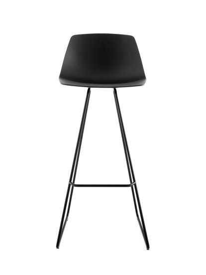 Miunn Stool S104, H 75 cm, Black stained oak / black powder coated