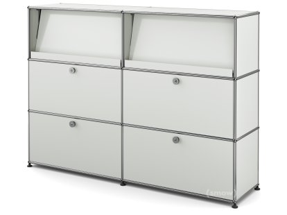 USM Haller Highboard L with Angled Shelves, Light grey RAL 7035