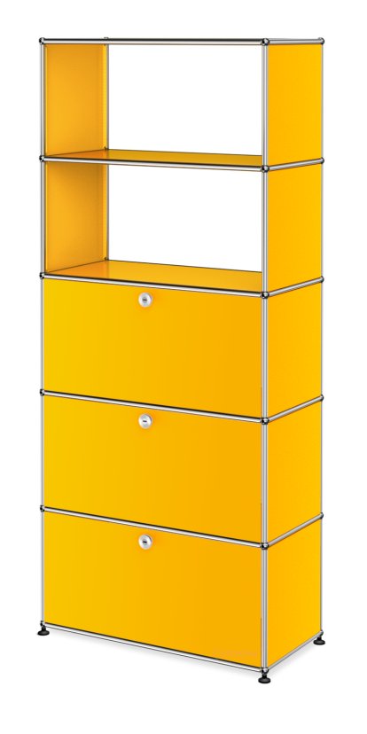 USM Haller Storage Unit with Drop-down Doors and Drawer, Golden yellow RAL 1004