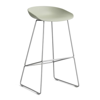 About A Stool AAS 38, Bar version: seat height 74 cm, Stainless steel, Pastel green 2.0