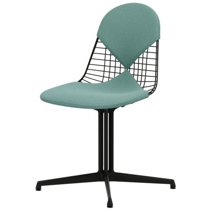 Wire Chair DKL, Coated basic dark, Seat and backrest cushion (Bikini), Mint / ivory