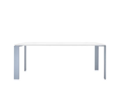 Four Table, L 190 x W 79 cm, Soft Touch white, Lacquered Aluminium