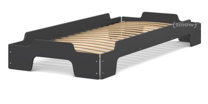 Stacking Bed Comfort, Anthracite lacquered, Rollable