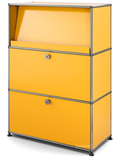 USM Haller Highboard M with Angled Shelf, Golden yellow RAL 1004