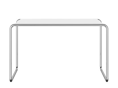 S 285/0 Desk, Ash pure white, open-pored lacquered, Chrome-plated, with felt glides