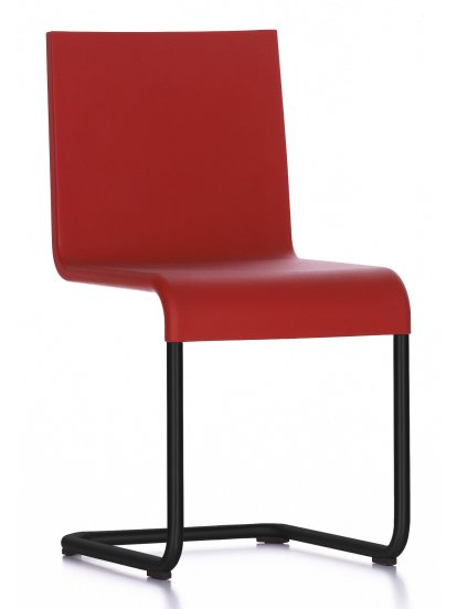 .05 Chair, Non-stackable, Bright red, Black powdercoated