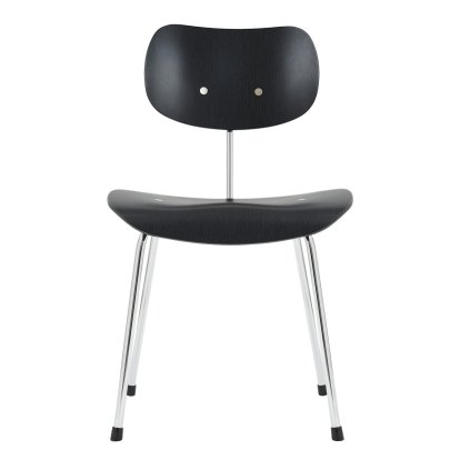 SE 68 Chair, Non-stackable, Without upholstery, Chrome-plated, Without armrests, Beech, black stained