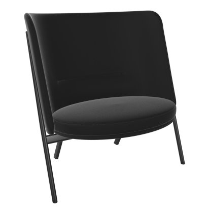 D70 Lounge Chair, Fabric cavalry cloth - black, Black