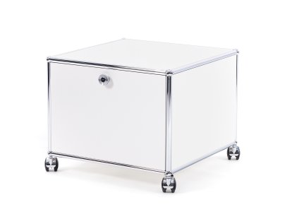 USM Haller Printer Container, 50 cm, Pure white RAL 9010, With castors