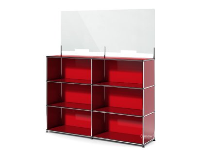 USM Haller Counter L with Security Screen, USM ruby red