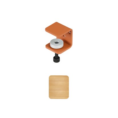 Tiptoe Wall Shelf, Solid Oak, Wall shelf 32 cm, Tangerine red